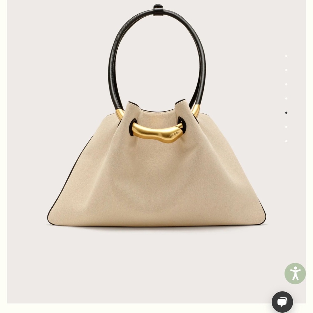 Cult Gaia Cream Shoulder Bag with Gold and Black Accents - Picture 2 of 3